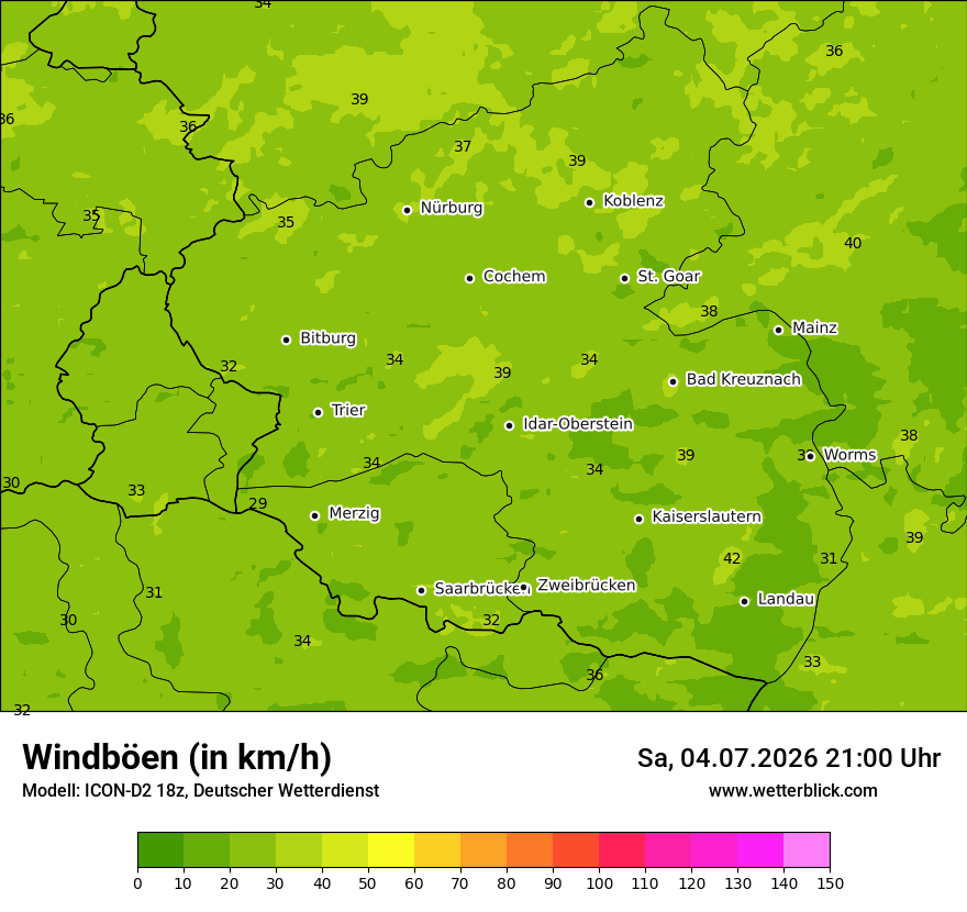 Maximale Windböen