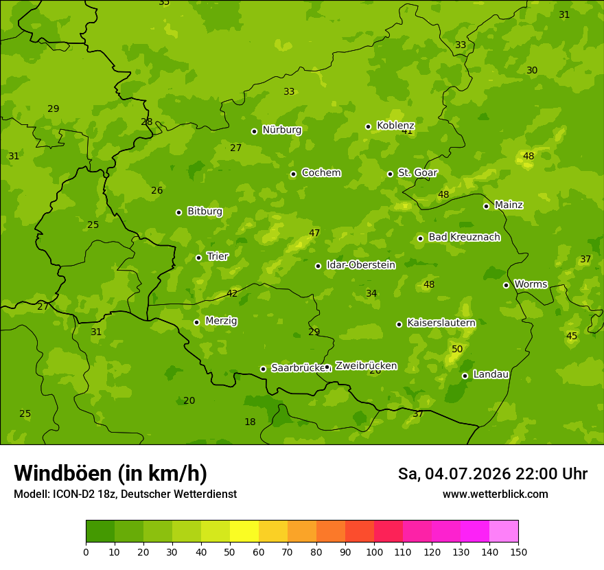 Maximale Windböen