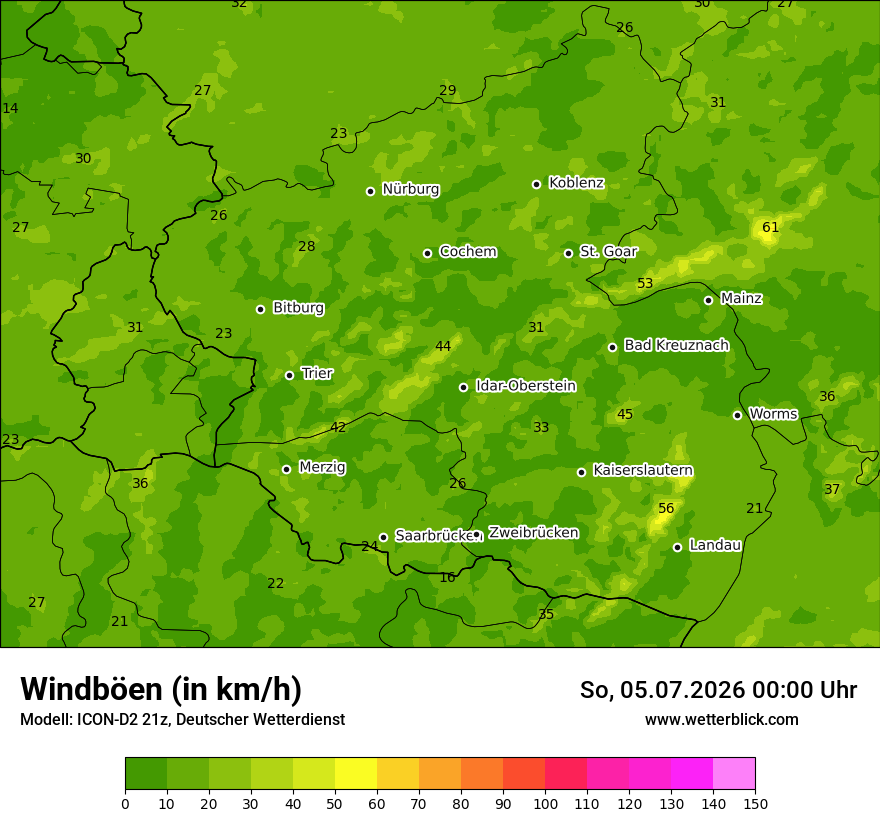 Maximale Windböen