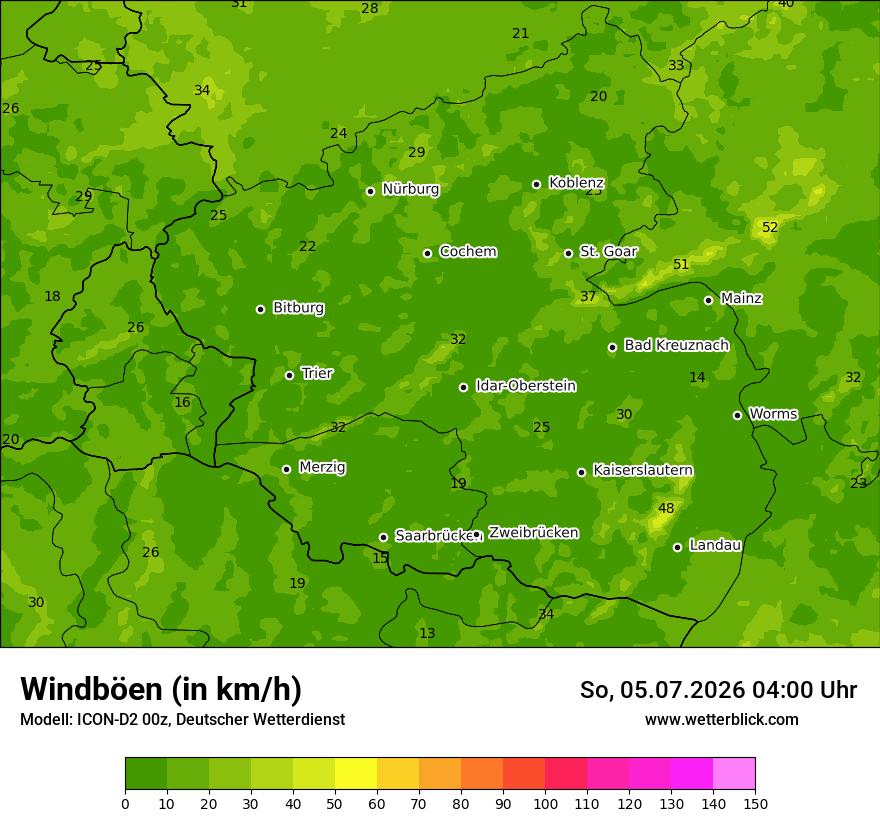 Maximale Windböen
