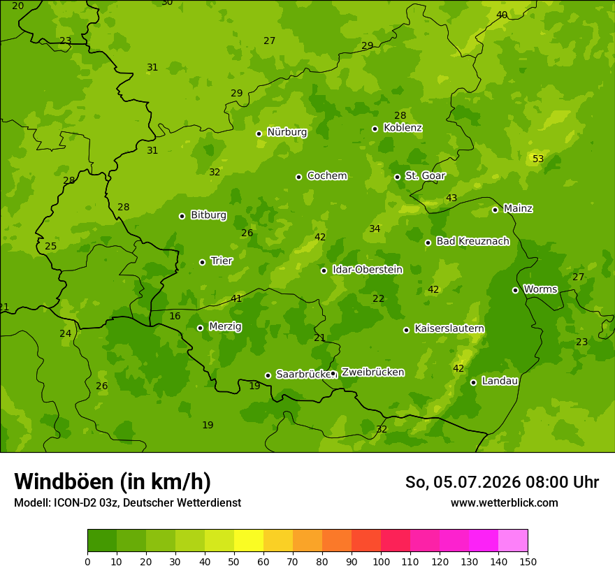 Maximale Windböen