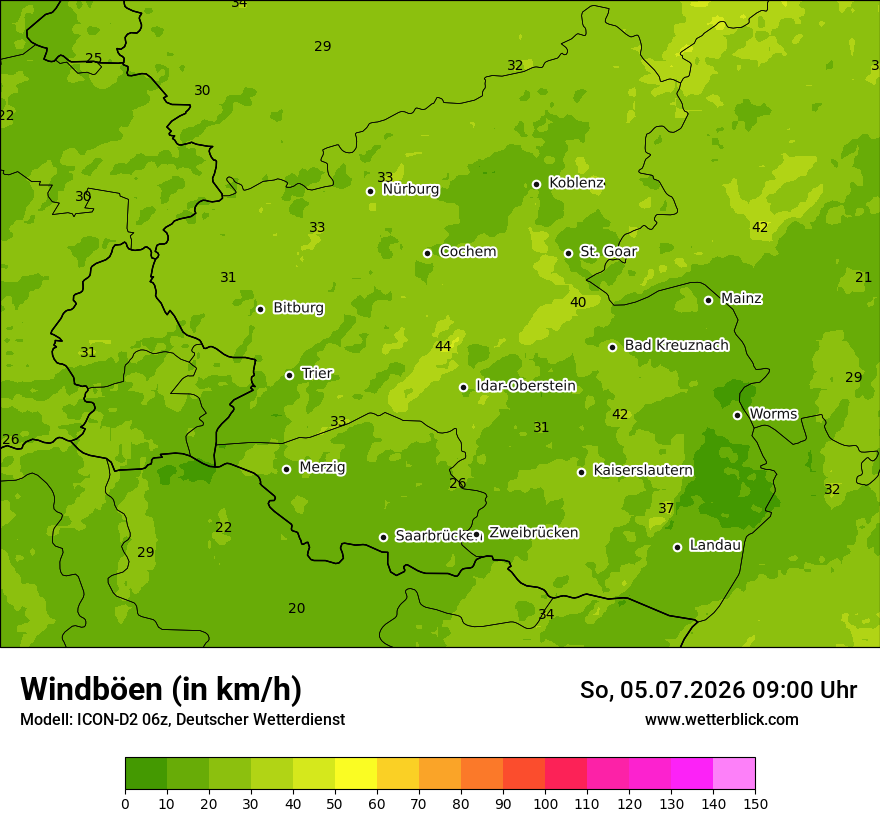 Maximale Windböen