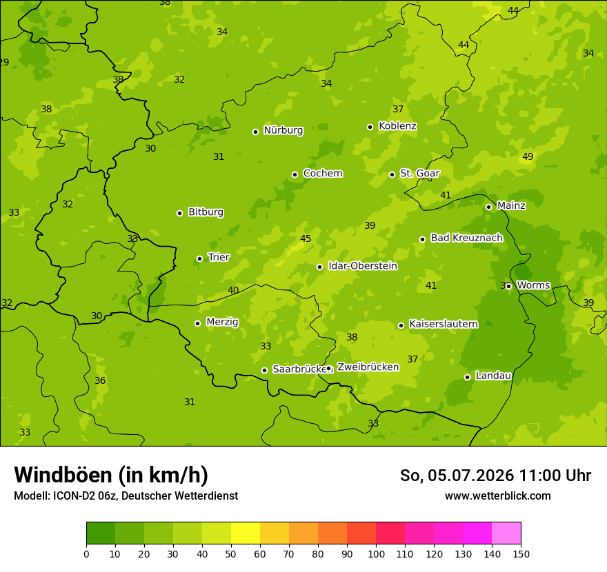 Maximale Windböen