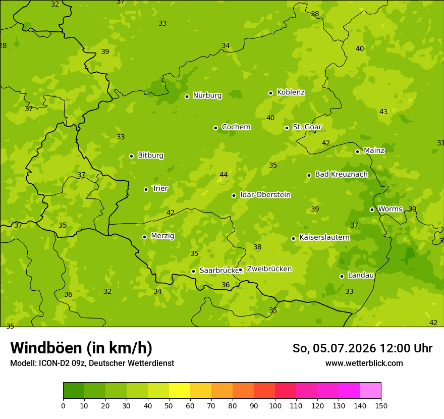 Maximale Windböen