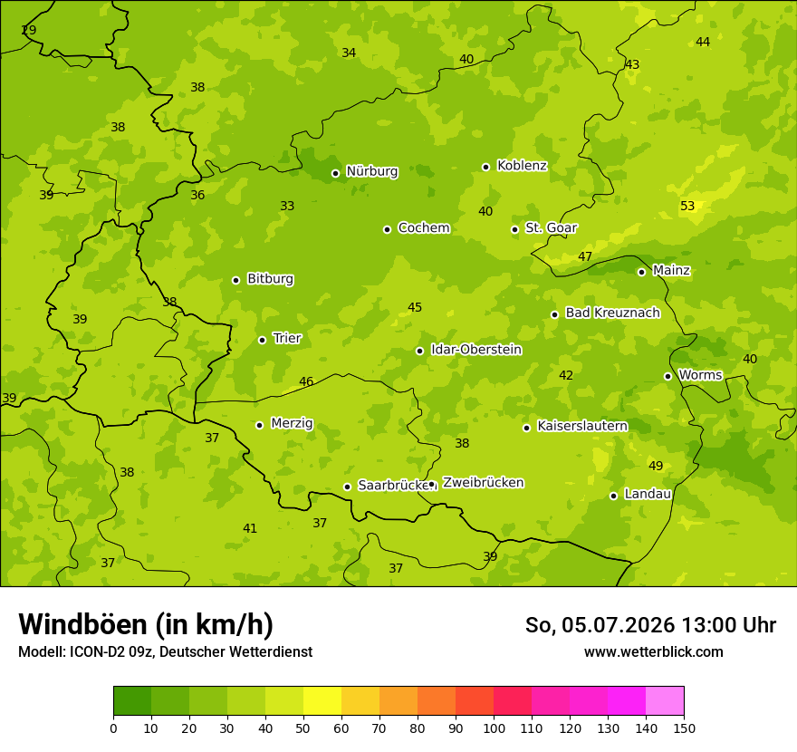 Maximale Windböen