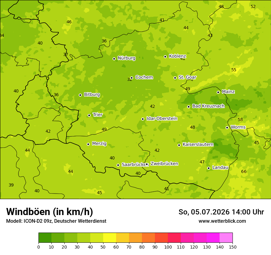 Maximale Windböen