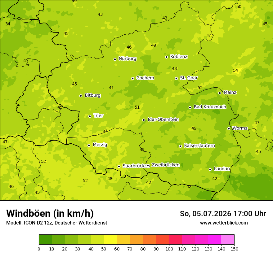 Maximale Windböen