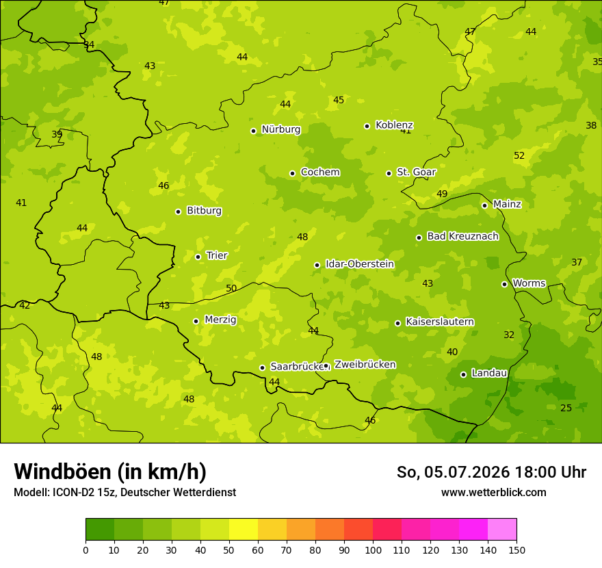 Maximale Windböen