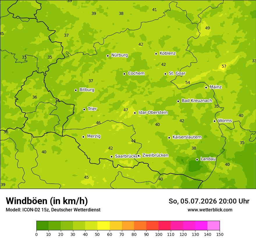 Maximale Windböen