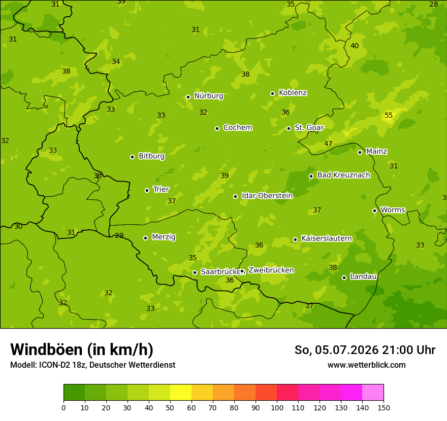 Maximale Windböen