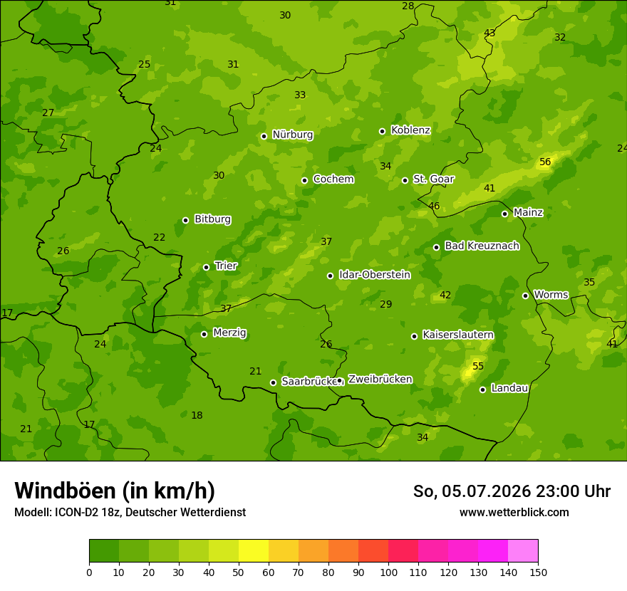 Maximale Windböen