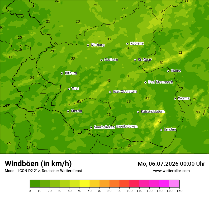 Maximale Windböen