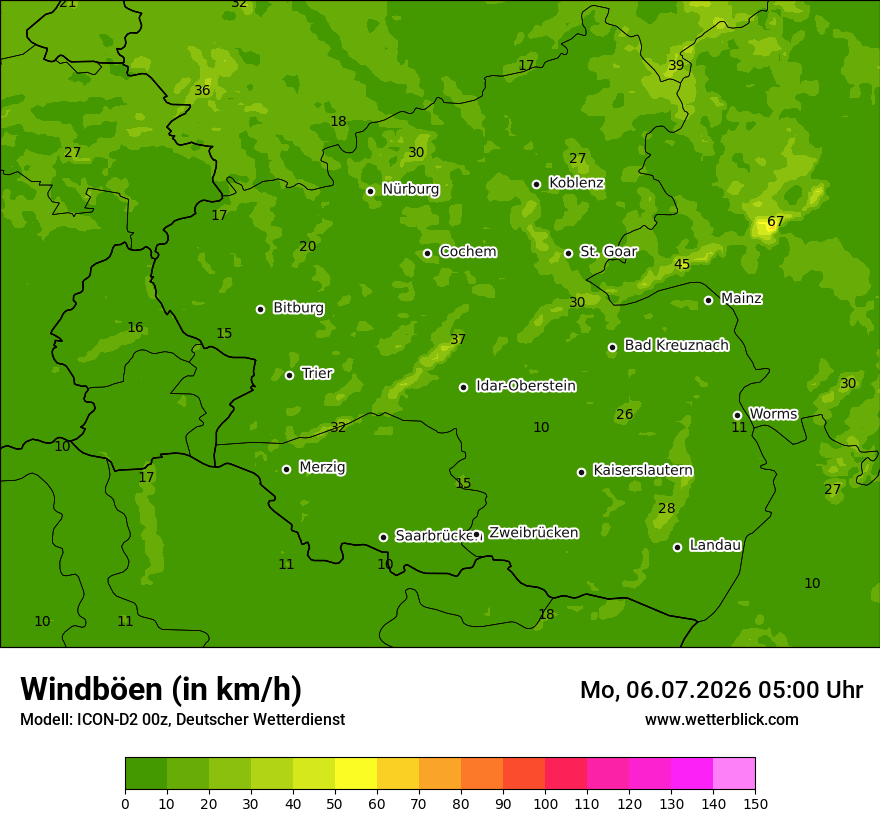Maximale Windböen
