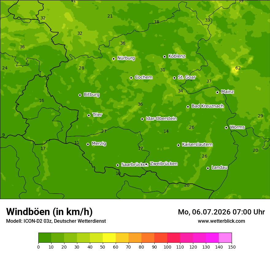Maximale Windböen