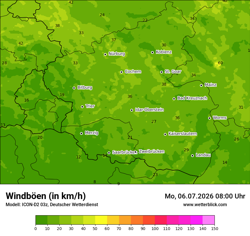 Maximale Windböen