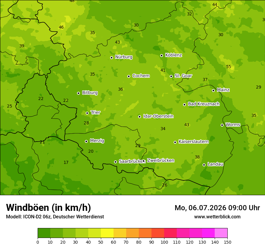 Maximale Windböen
