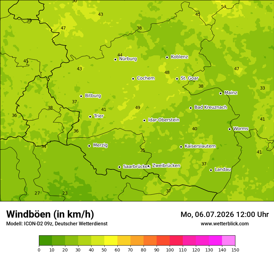 Maximale Windböen