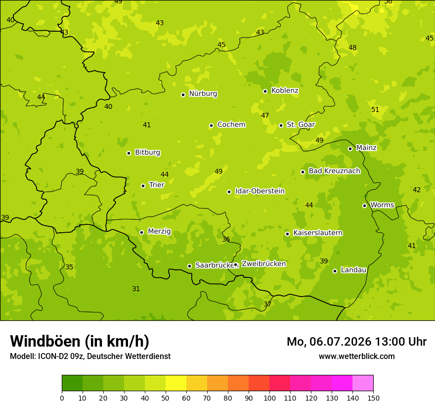 Maximale Windböen