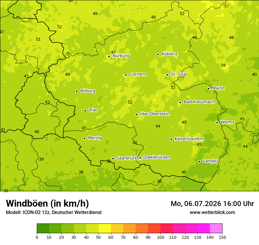 Maximale Windböen