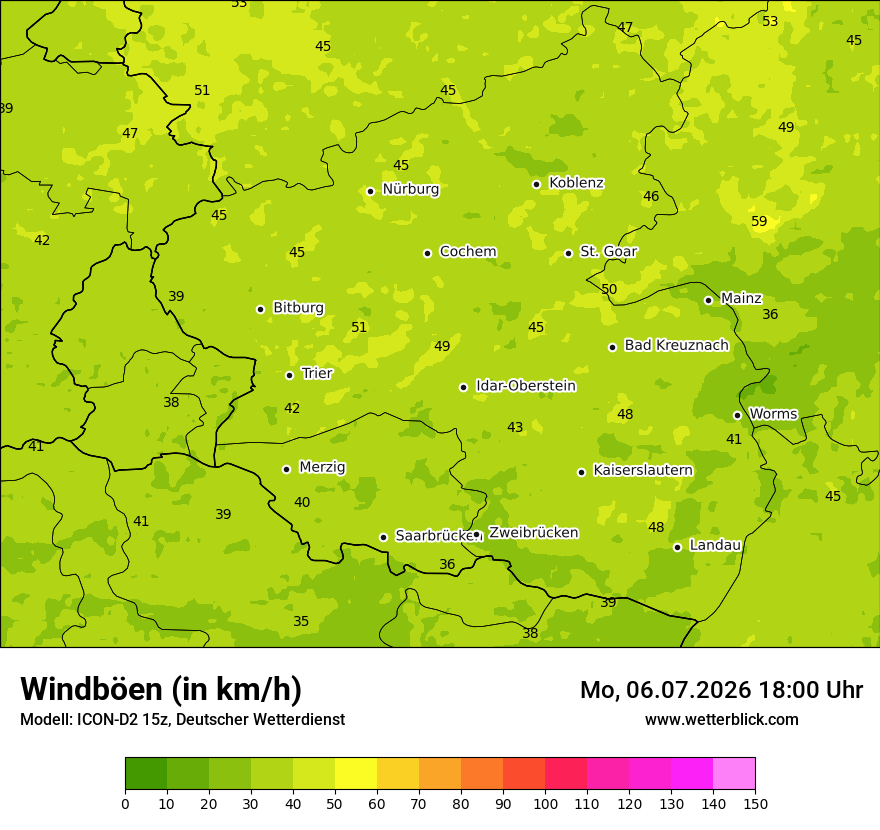 Maximale Windböen