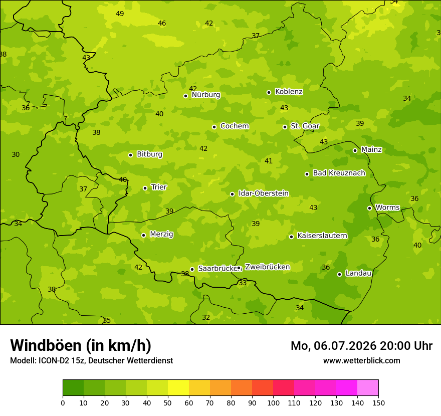 Maximale Windböen