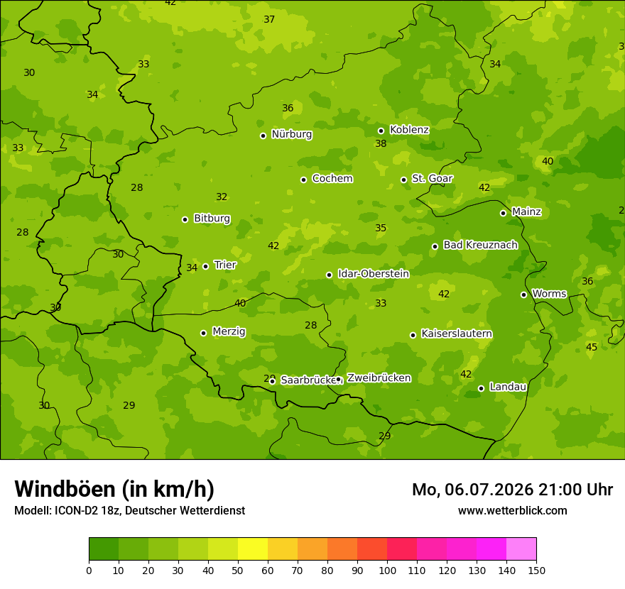 Maximale Windböen
