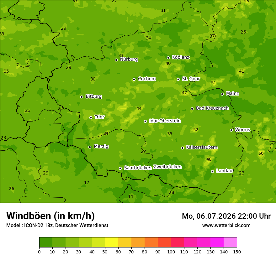 Maximale Windböen
