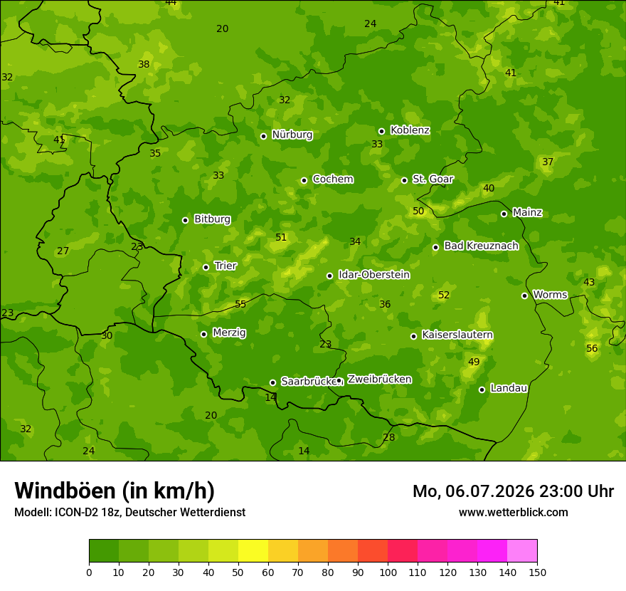 Maximale Windböen