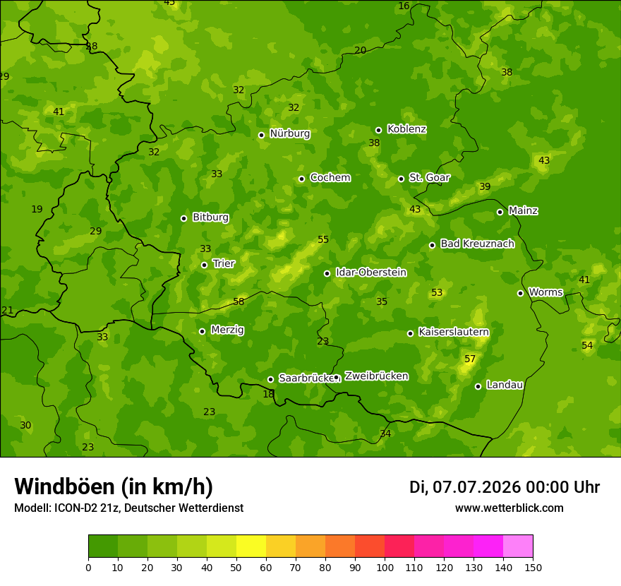 Maximale Windböen