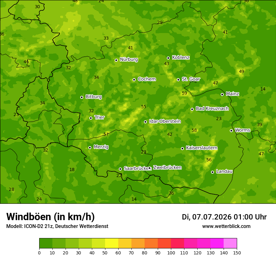 Maximale Windböen
