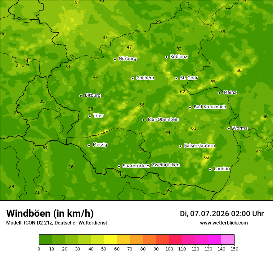 Maximale Windböen