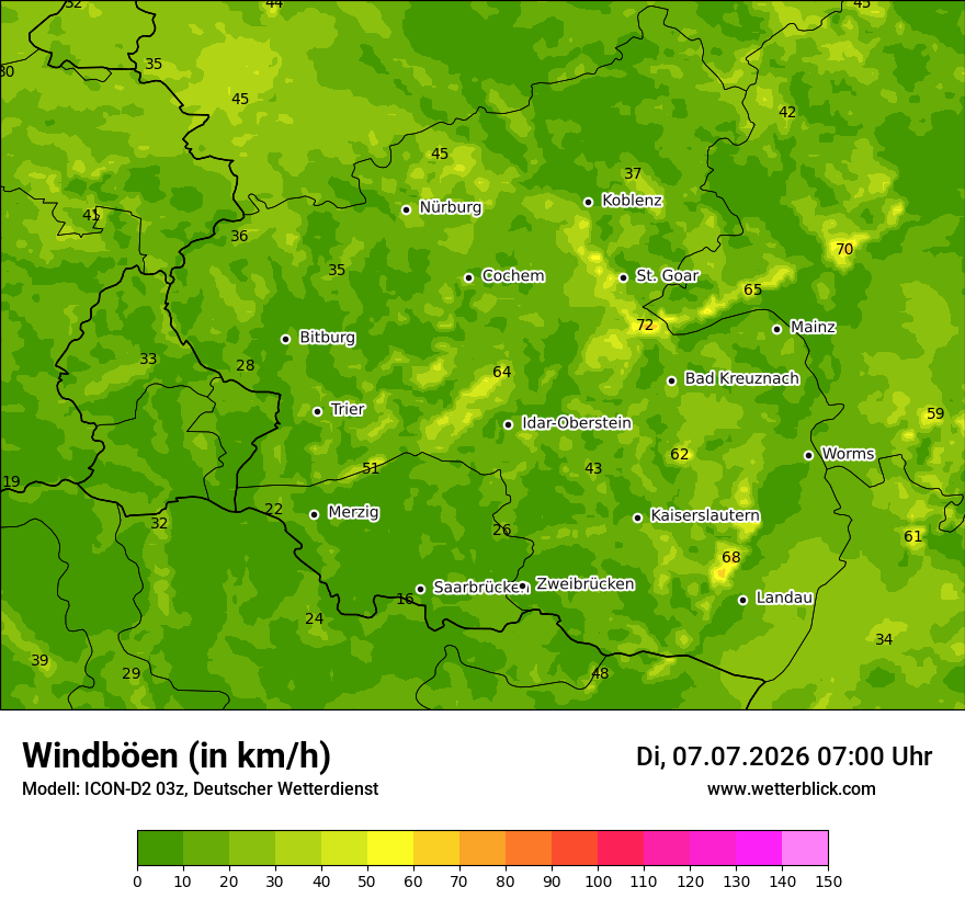 Maximale Windböen