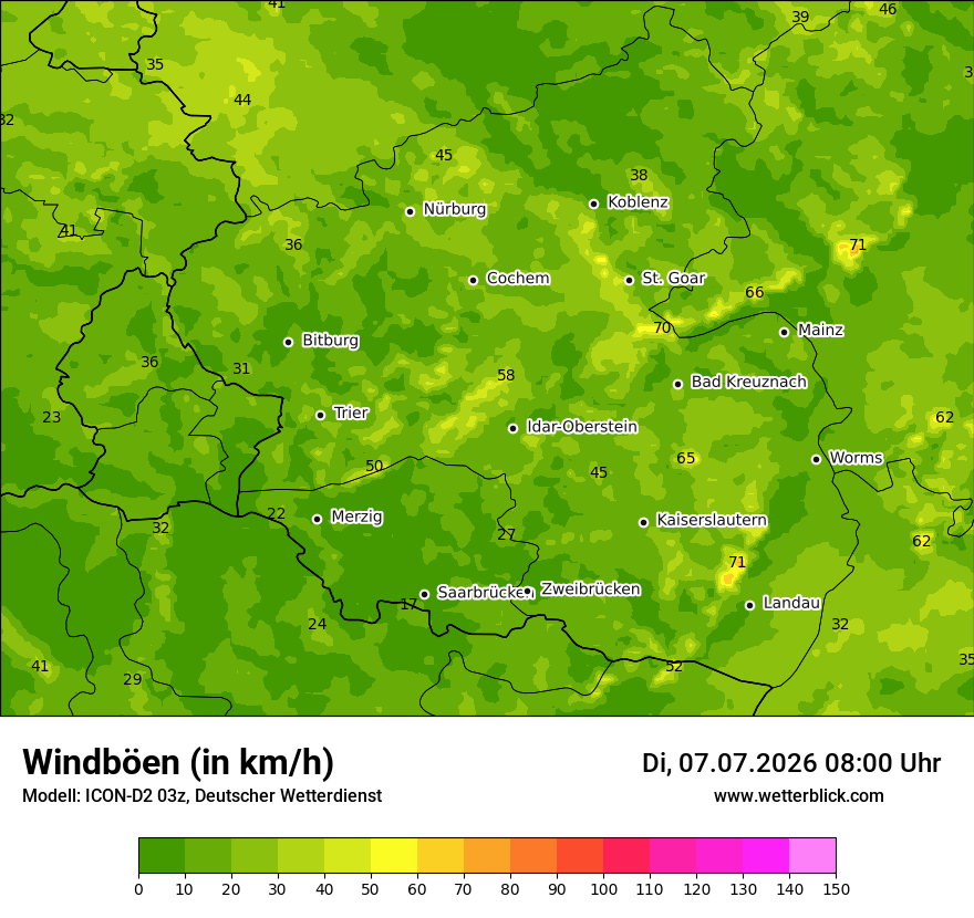 Maximale Windböen