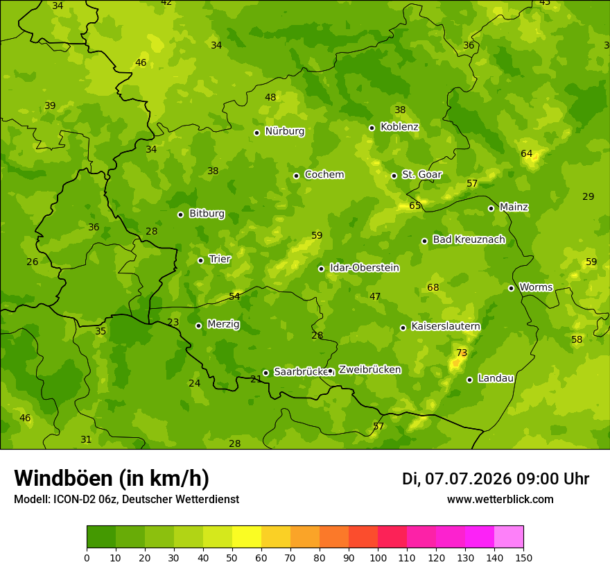 Maximale Windböen