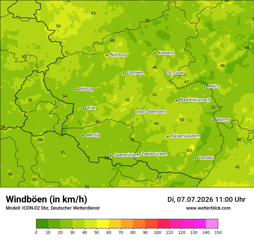 Maximale Windböen