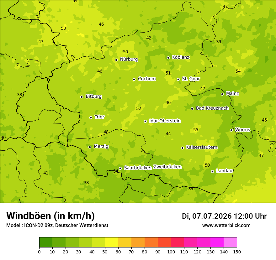 Maximale Windböen