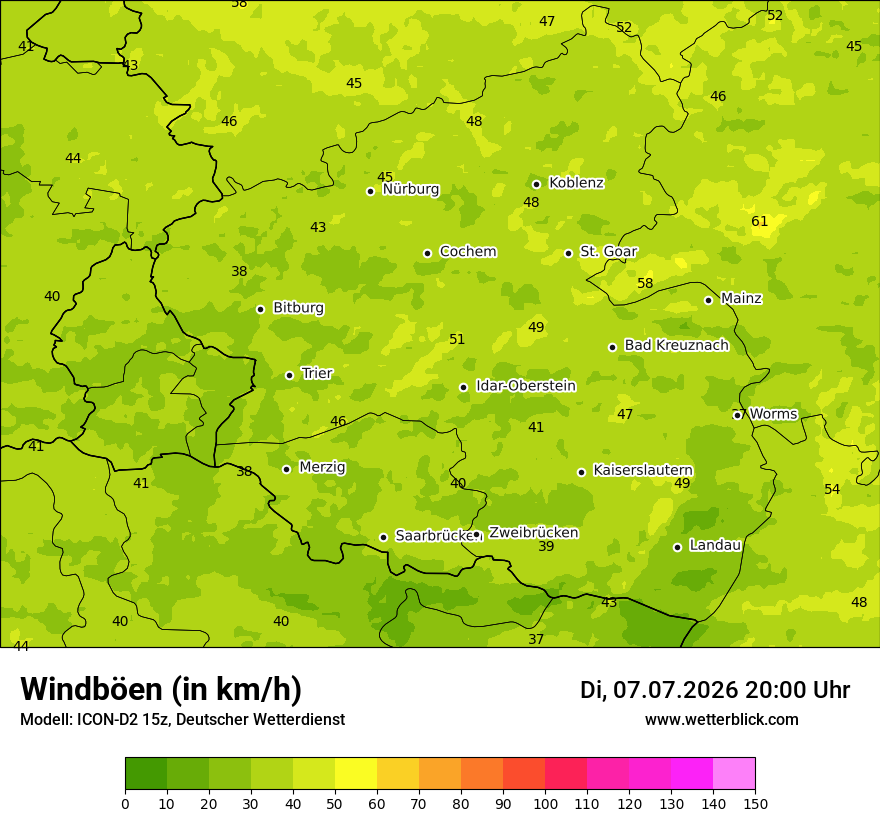 Maximale Windböen