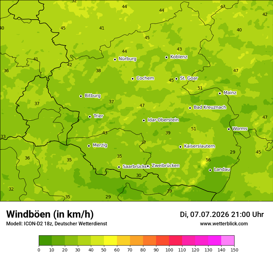 Maximale Windböen