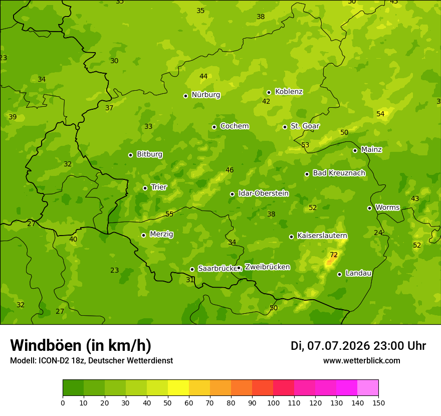 Maximale Windböen