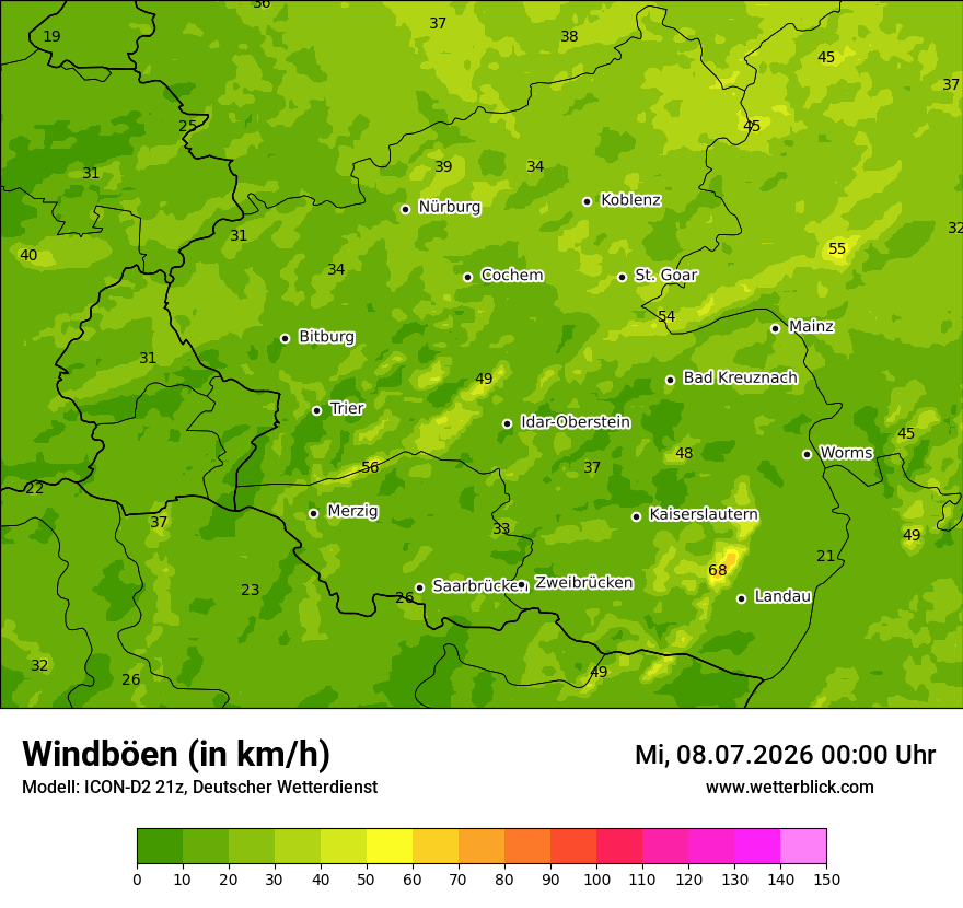 Maximale Windböen