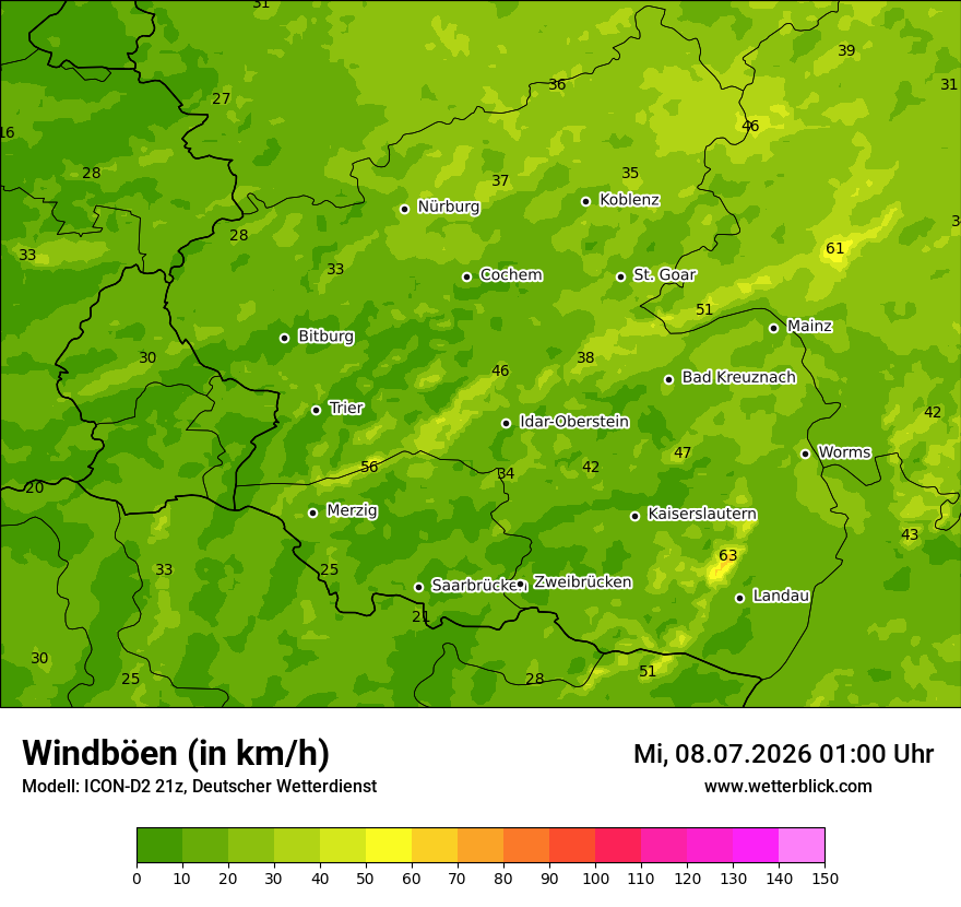Maximale Windböen