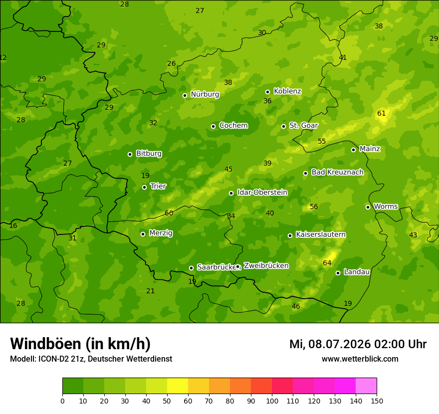 Maximale Windböen