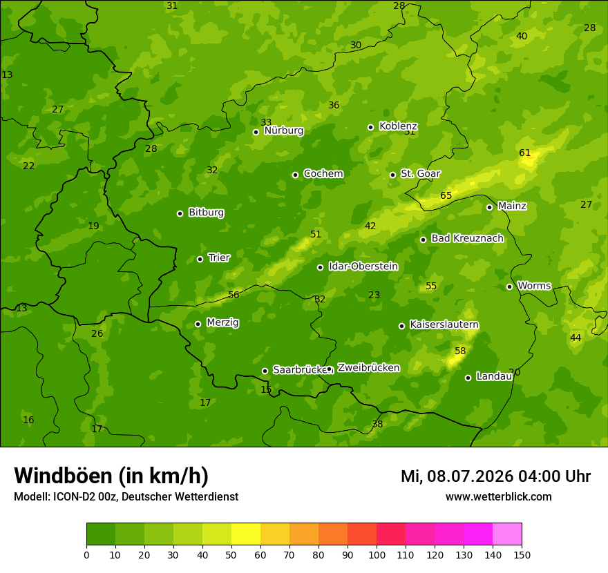 Maximale Windböen