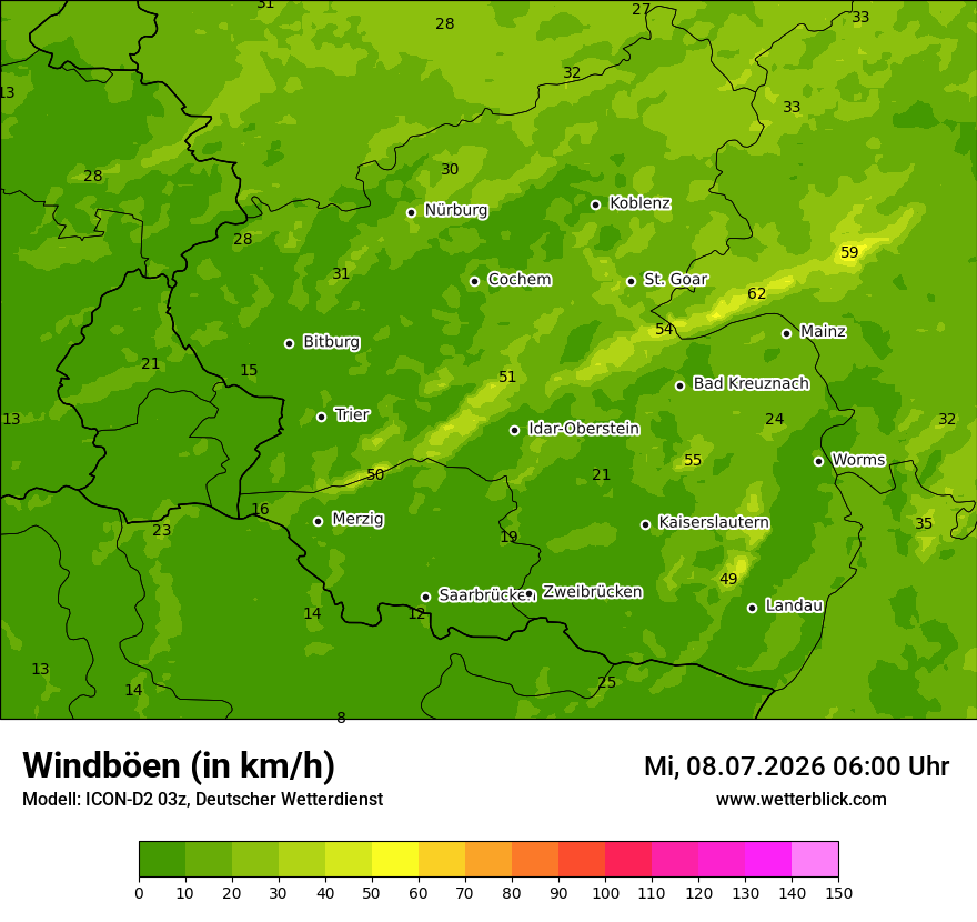 Maximale Windböen