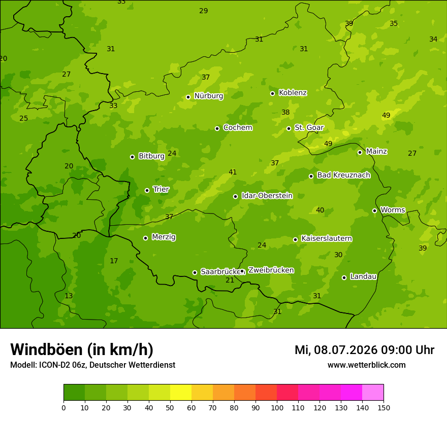 Maximale Windböen