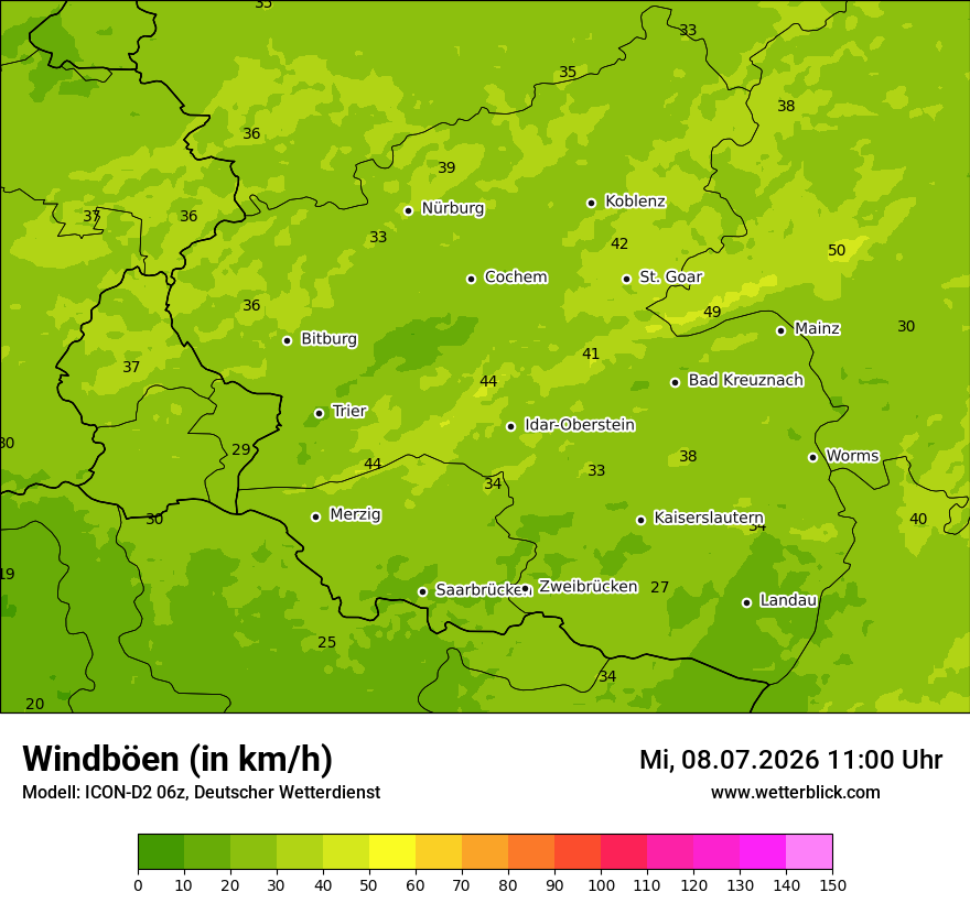 Maximale Windböen