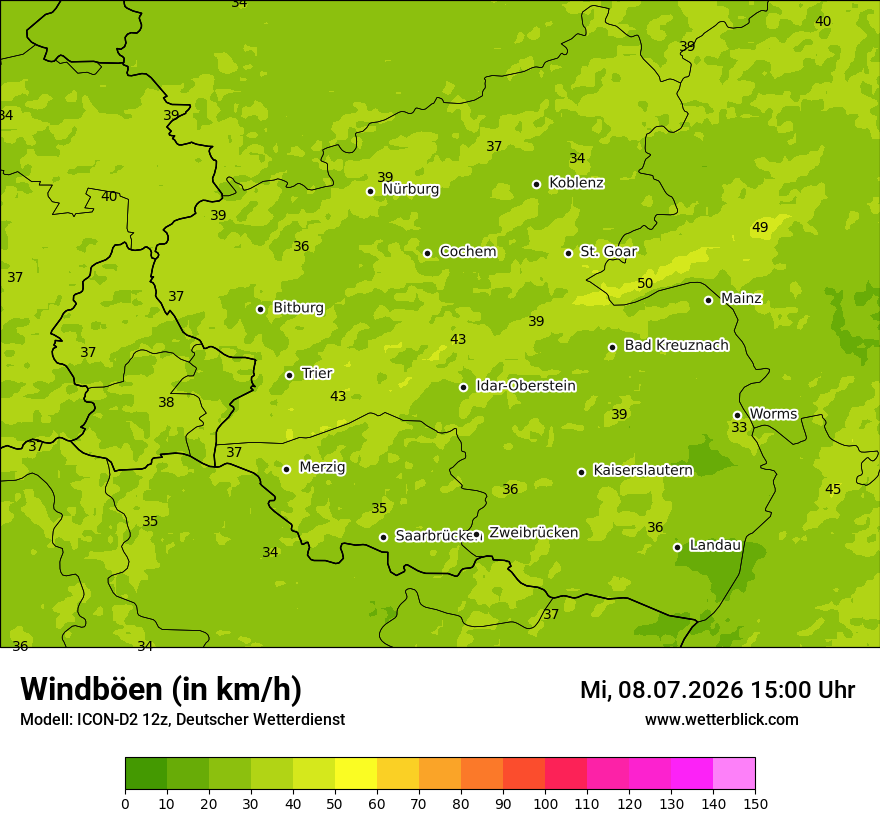 Maximale Windböen