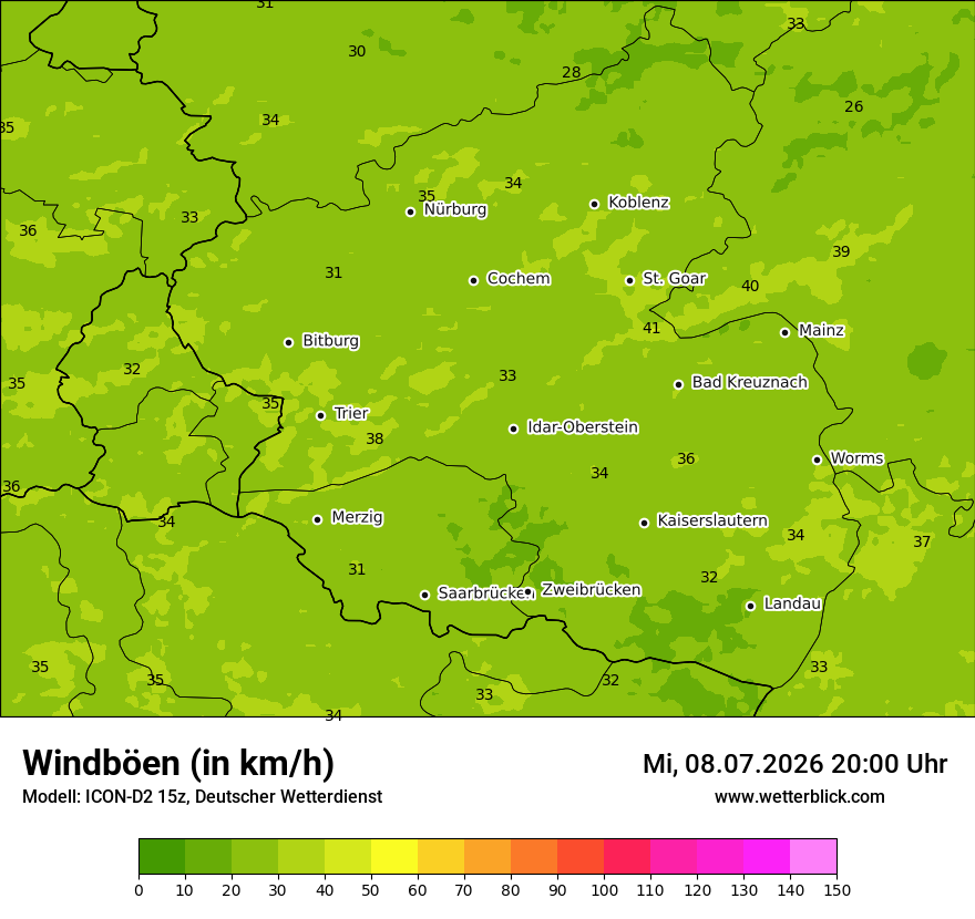 Maximale Windböen