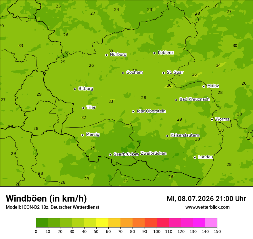 Maximale Windböen