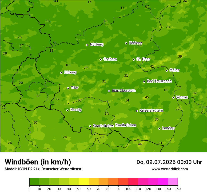 Maximale Windböen